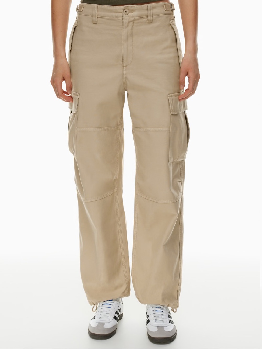 TNA Women’s Khaki Cargo Pants with Multi-Pocket Utility